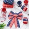 30 Yards Patriotic Wired Edge Ribbon – 5 Rolls Red, White & Blue Star Stripe Burlap Ribbon for 4th of July, Independence Day, Crafting, Gift Wrapping & DIY Decorations